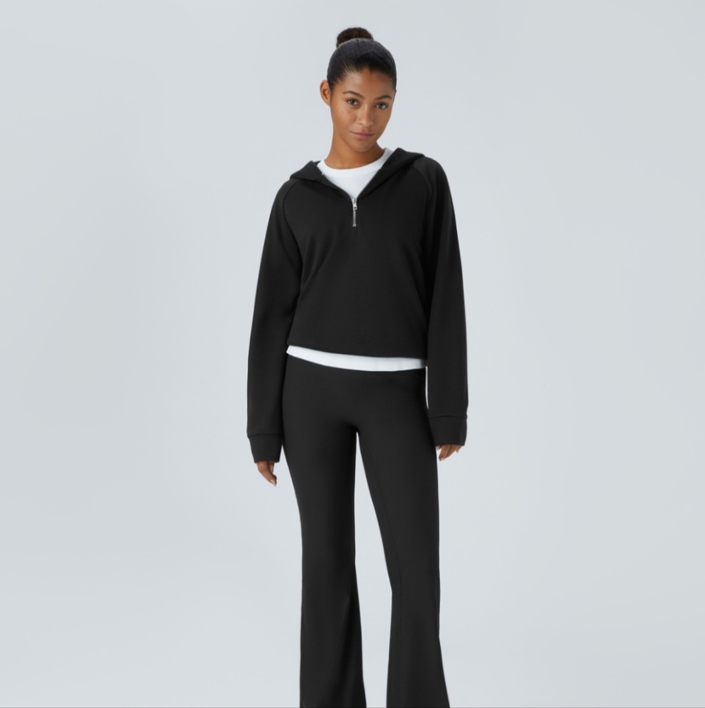 NWT HALARA Hooded Half Zip Long Sleeve Fleece Casual Sweatshirt (Size: XS)